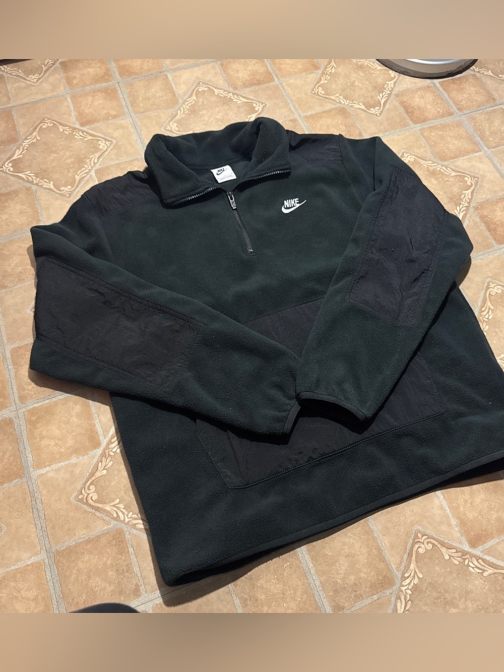 Nike Club Fleece Quarter Zip Pullover Jacket - Black (Medium)